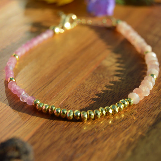 Gold-plated Sterling Silver Tourmaline Gemstone Bracelet